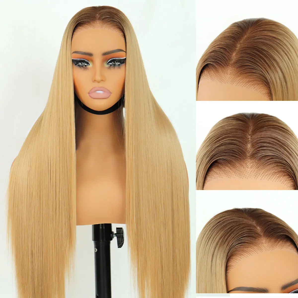 9x7 Glueless Synthetic Lace Front Wig - Straight Style