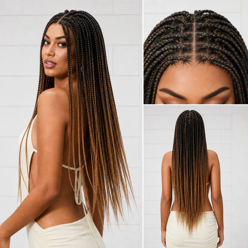 🔥Last Day: 80% Off🔥 HD Lace Knotless Box Braided Wig | Real Scalp Look Glueless Wig