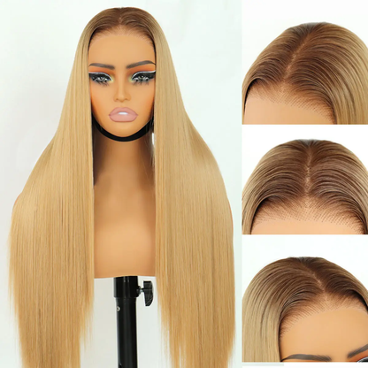 9x7 Glueless Synthetic Lace Front Wig - Straight Style