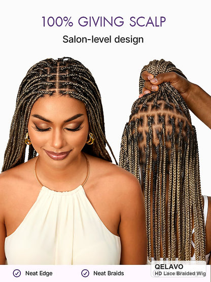 🔥Last Day: 80% Off🔥 HD Lace Knotless Box Braided Wig | Real Scalp Look Glueless Wig