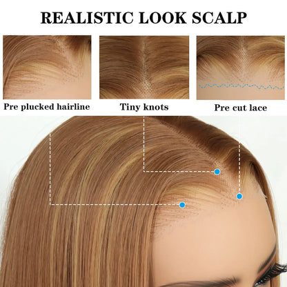 9x7 Glueless Synthetic Lace Front Wig - Straight Style