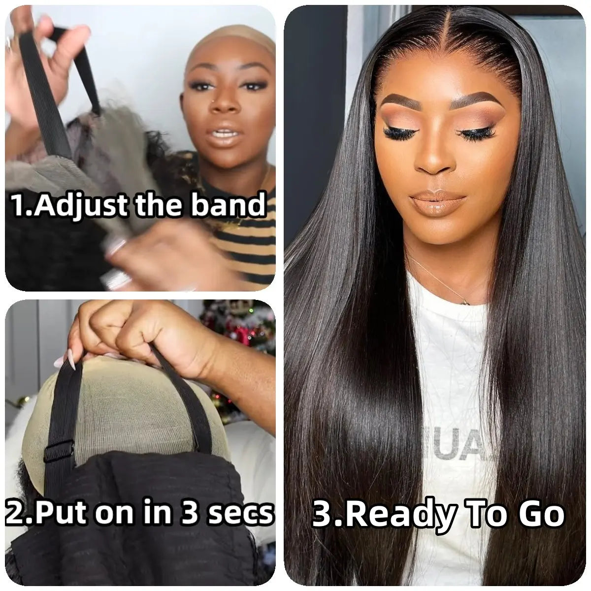 9x7 Glueless Synthetic Lace Front Wig - Straight Style
