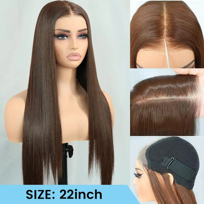 9x7 Glueless Synthetic Lace Front Wig - Straight Style