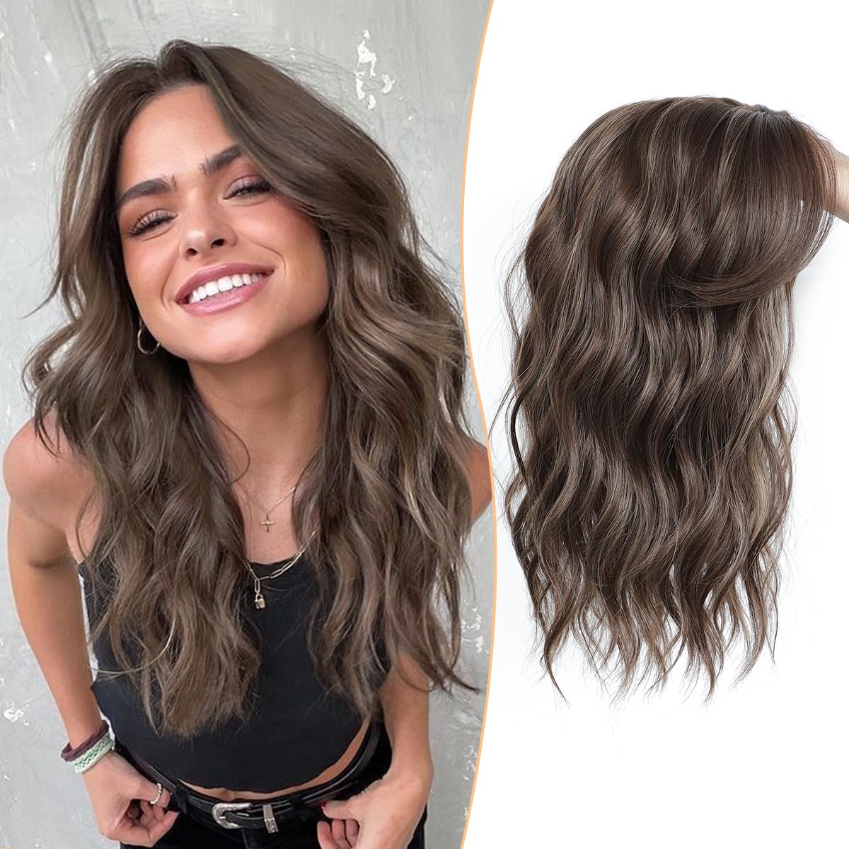 ⚡Final Hours – 2026 New Lightweight & Breathable Wavy Hair Topper