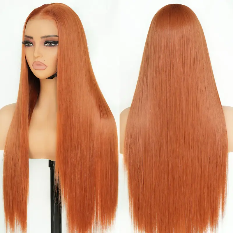9x7 Glueless Synthetic Lace Front Wig - Straight Style