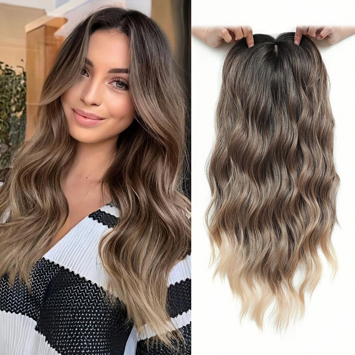 ⚡Final Hours – 2026 New Lightweight & Breathable Wavy Hair Topper