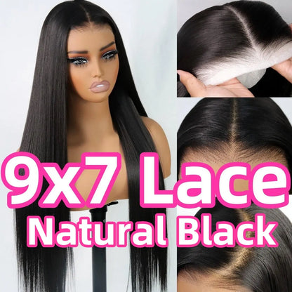 9x7 Glueless Synthetic Lace Front Wig - Straight Style