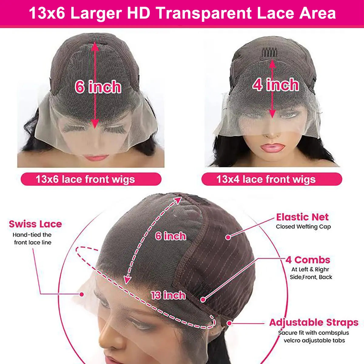 🔥Last Day: 73% Off🔥13x6 HD Transparent Lace Body Wave Wig