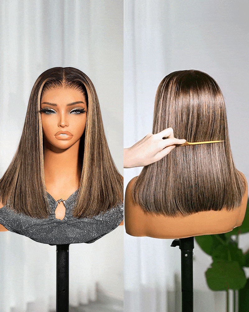 🔥 Last Day 80% OFF 🔥  280% HD Glueless Old Money Bob Wig | Platinum Blonde Balayage