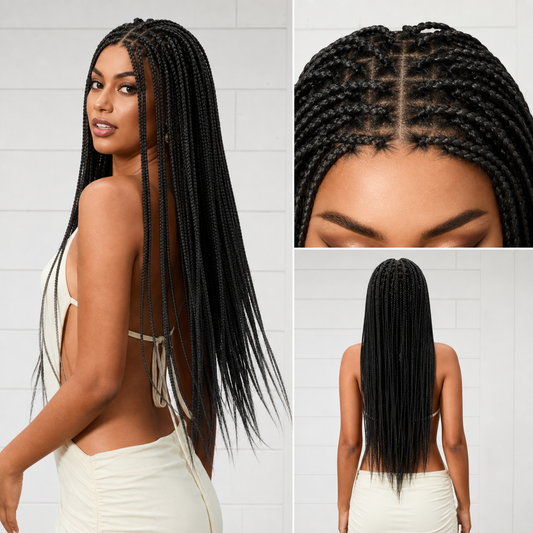 🔥Last Day: 80% Off🔥 HD Lace Knotless Box Braided Wig | Real Scalp Look Glueless Wig