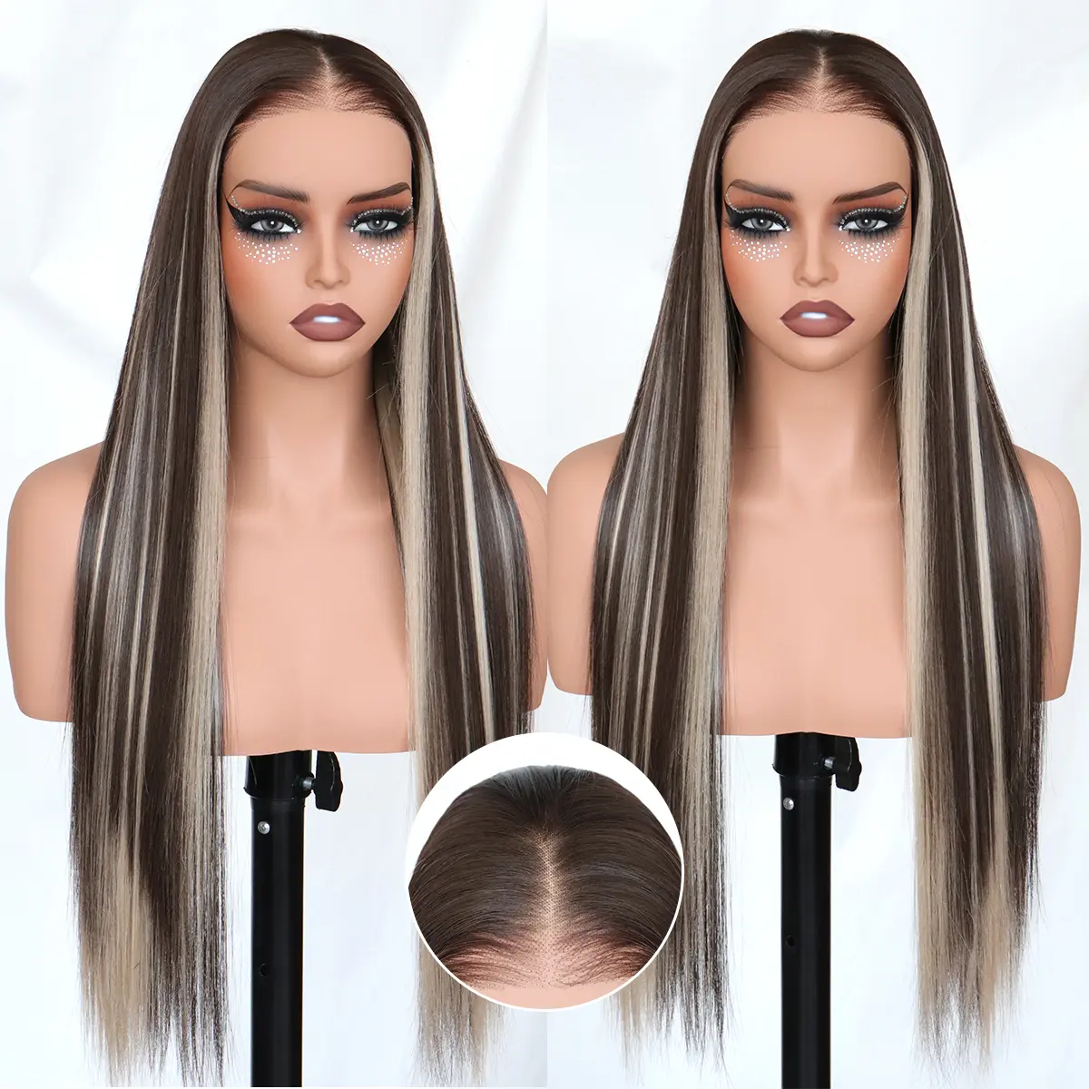 9x7 Glueless Synthetic Lace Front Wig - Straight Style
