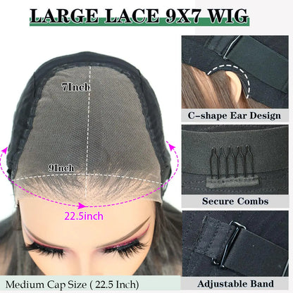 9x7 Glueless Synthetic Lace Front Wig - Straight Style