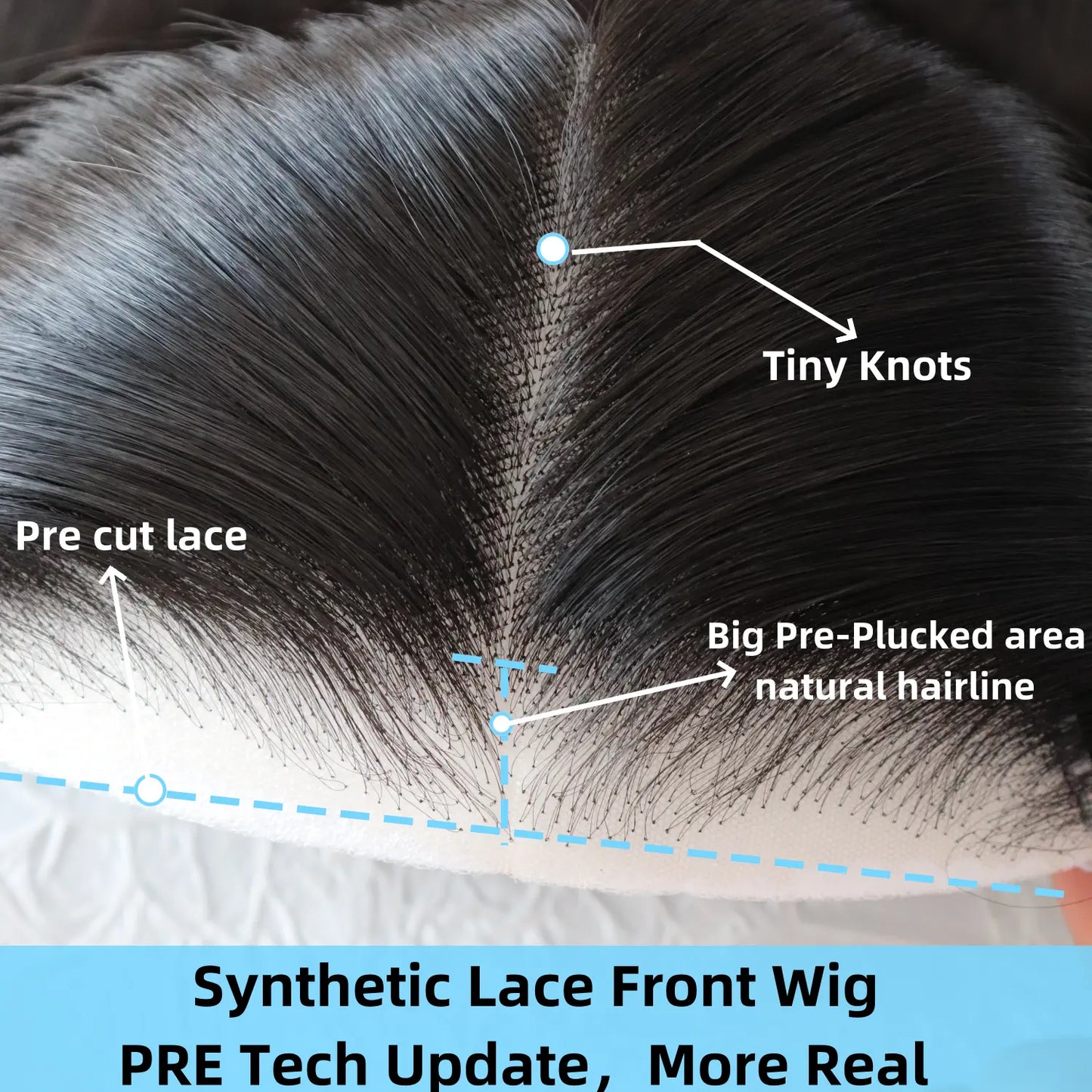 9x7 Glueless Synthetic Lace Front Wig - Straight Style