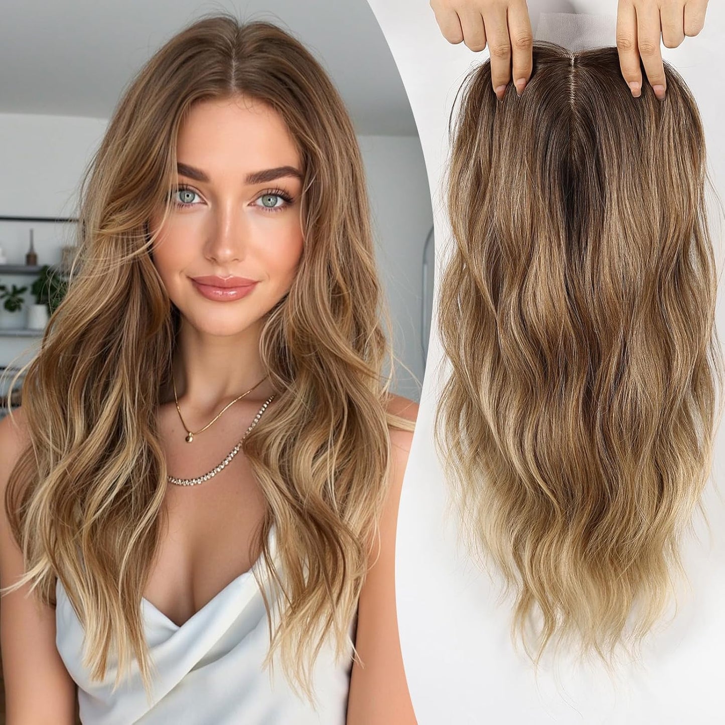 ⚡Final Hours – 2026 New Lightweight & Breathable Wavy Hair Topper